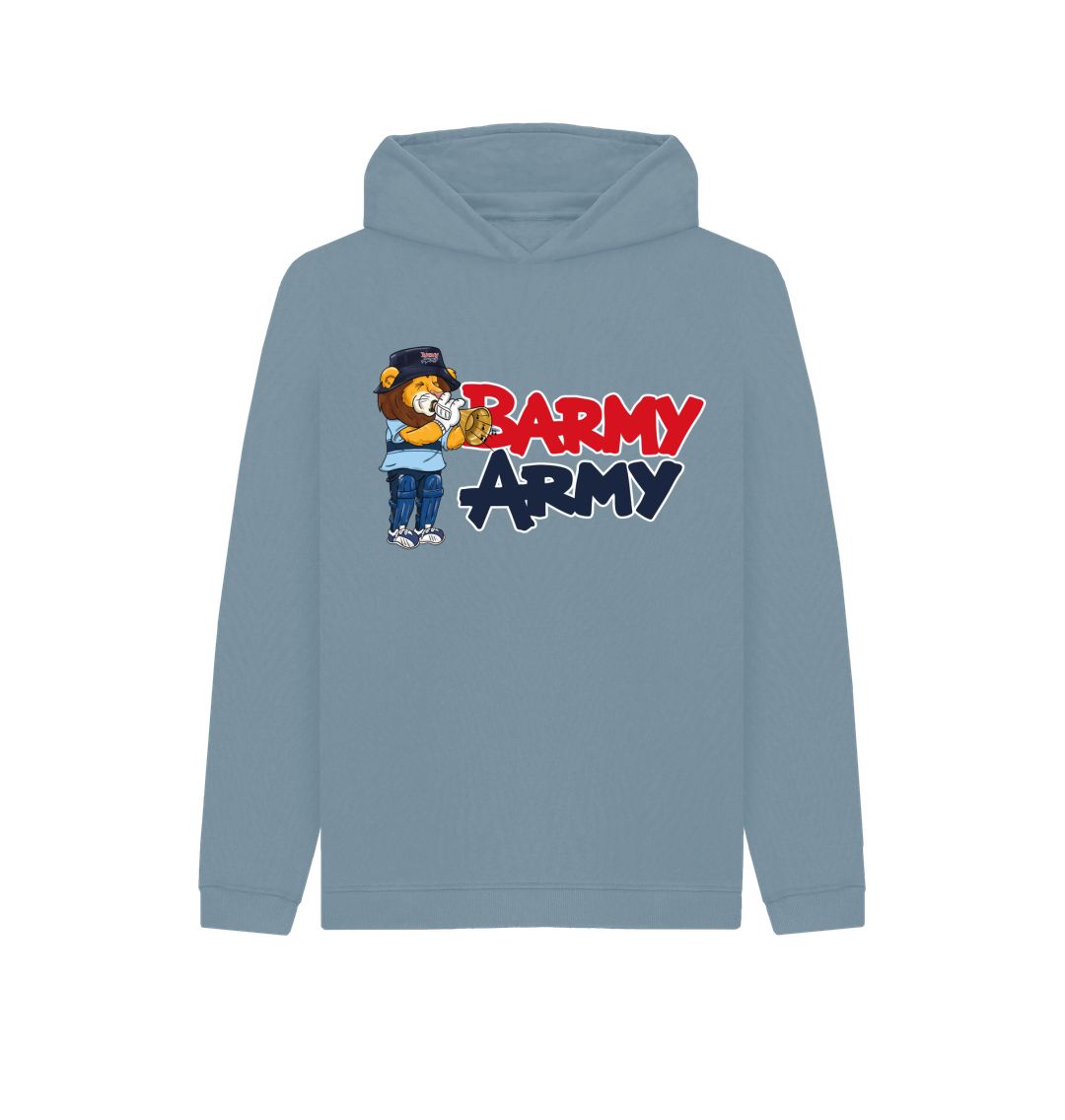 Stone Blue Barmy Army Trumpet Mascot Hoddy - Juniors