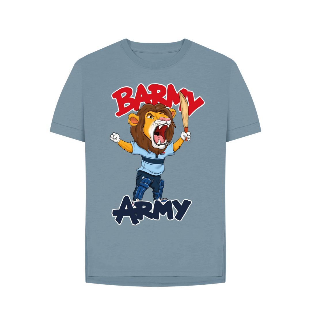 Stone Blue Barmy Army Mascot Ton Up Tees - Ladies