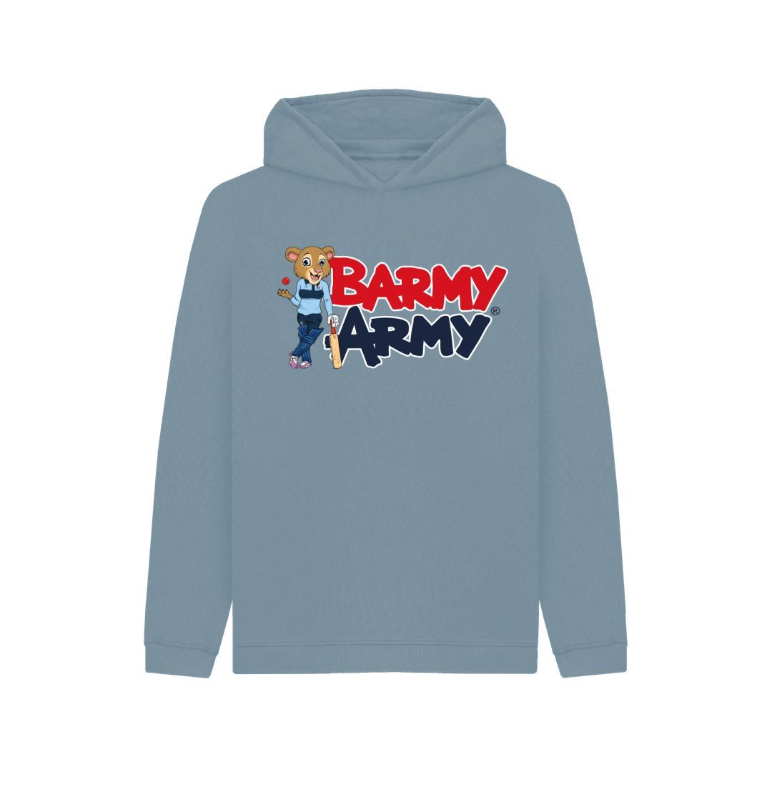 Stone Blue Barmy Army Mascot Pose Hoody - Junior