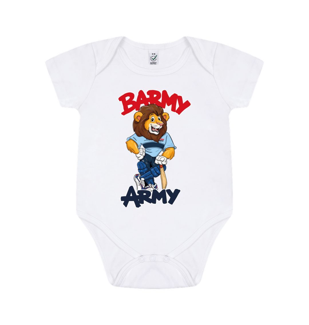 White Barmy Army Mascot Baby Grow