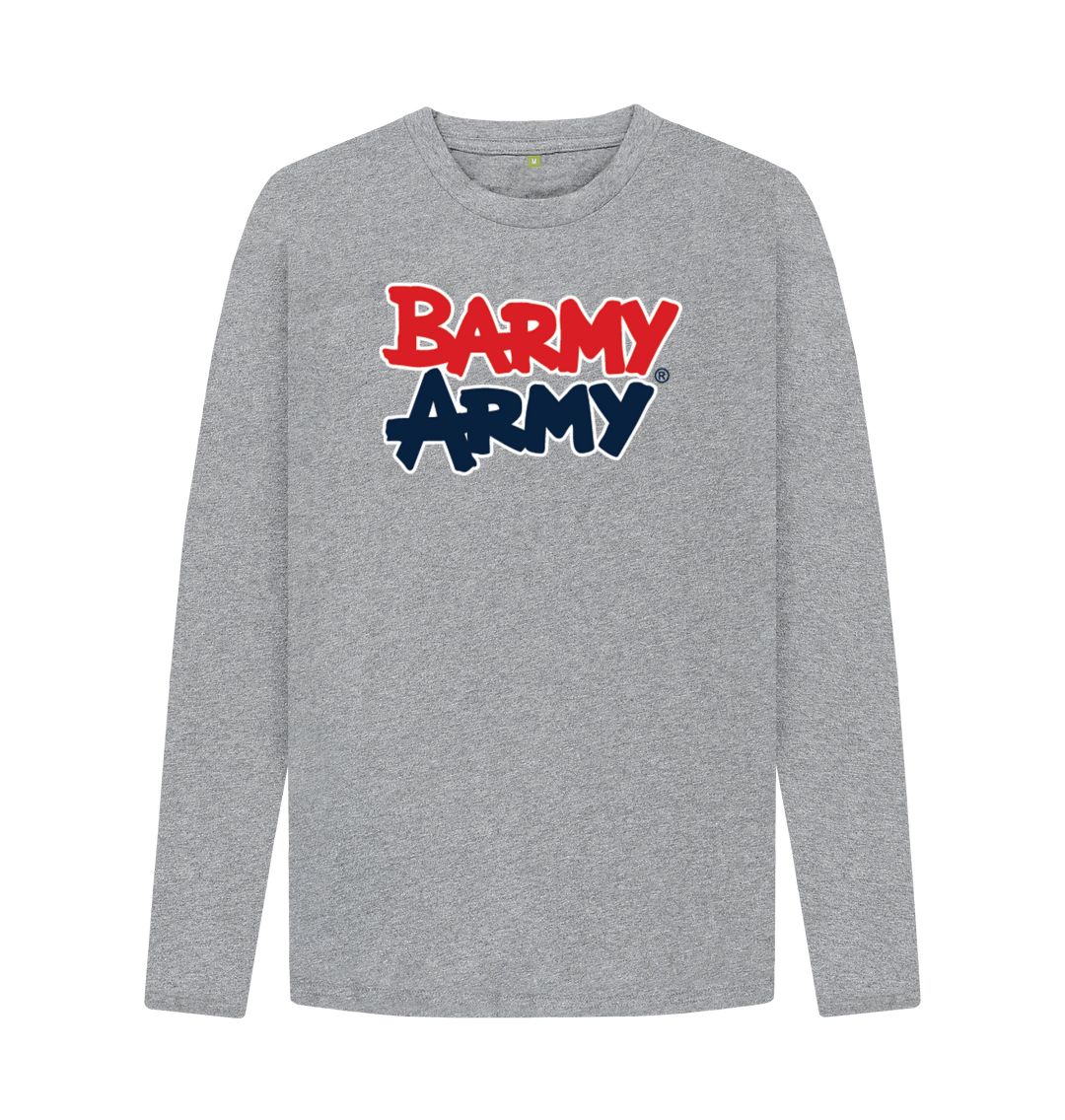 Athletic Grey Barmy Army Large Print Long Sleeve Tee